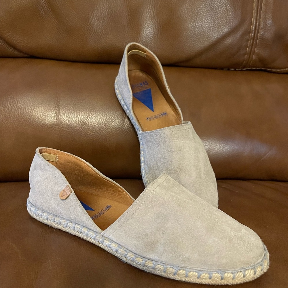 Verbena Womens Suede Espadrilles 40 Blue Comfy Casual Summer Coastal